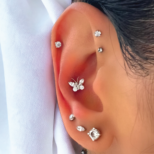 Bella - Titanium Butterfly Stud