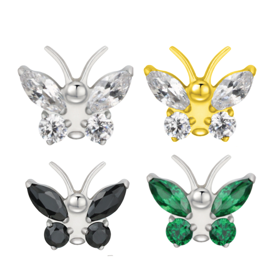 Bella - Titanium Butterfly Stud