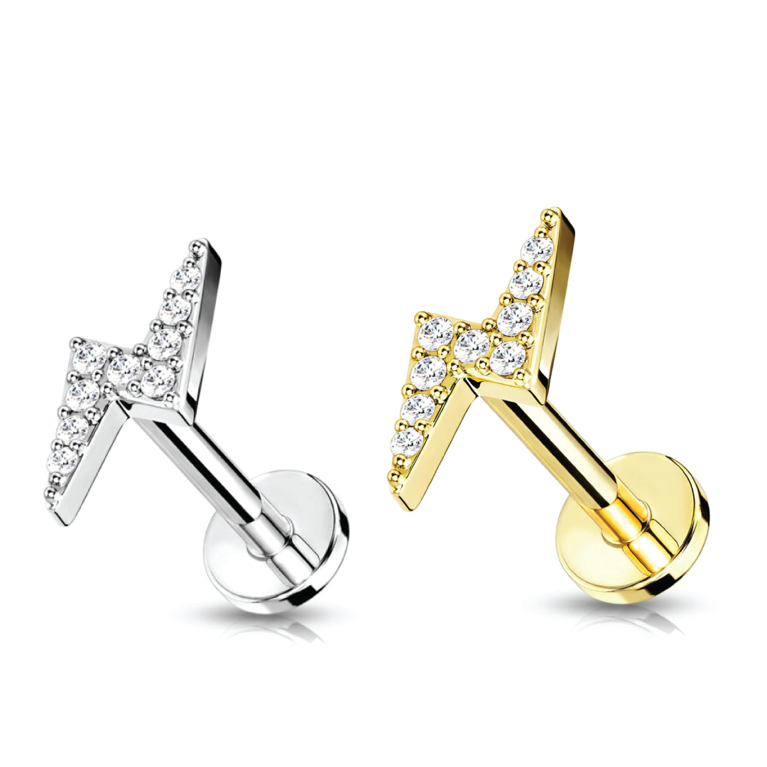 Mila - Titanium Lightening Bolt Stud