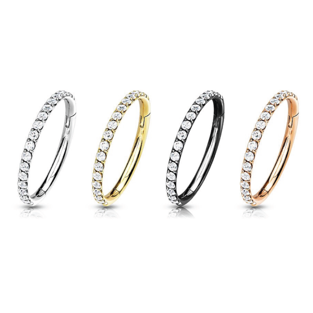 Vera - Titanium Segment Ring with Side Facing Stones