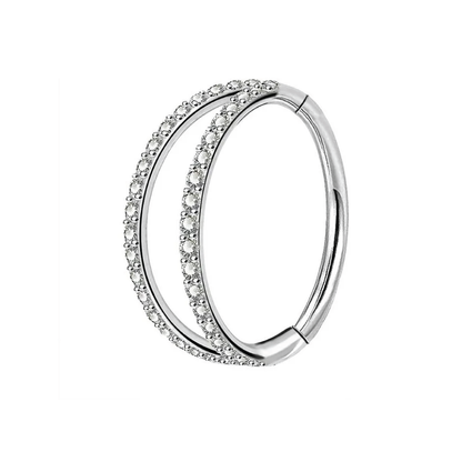 Sana - Titanium Double Layer Paved Segment Ring