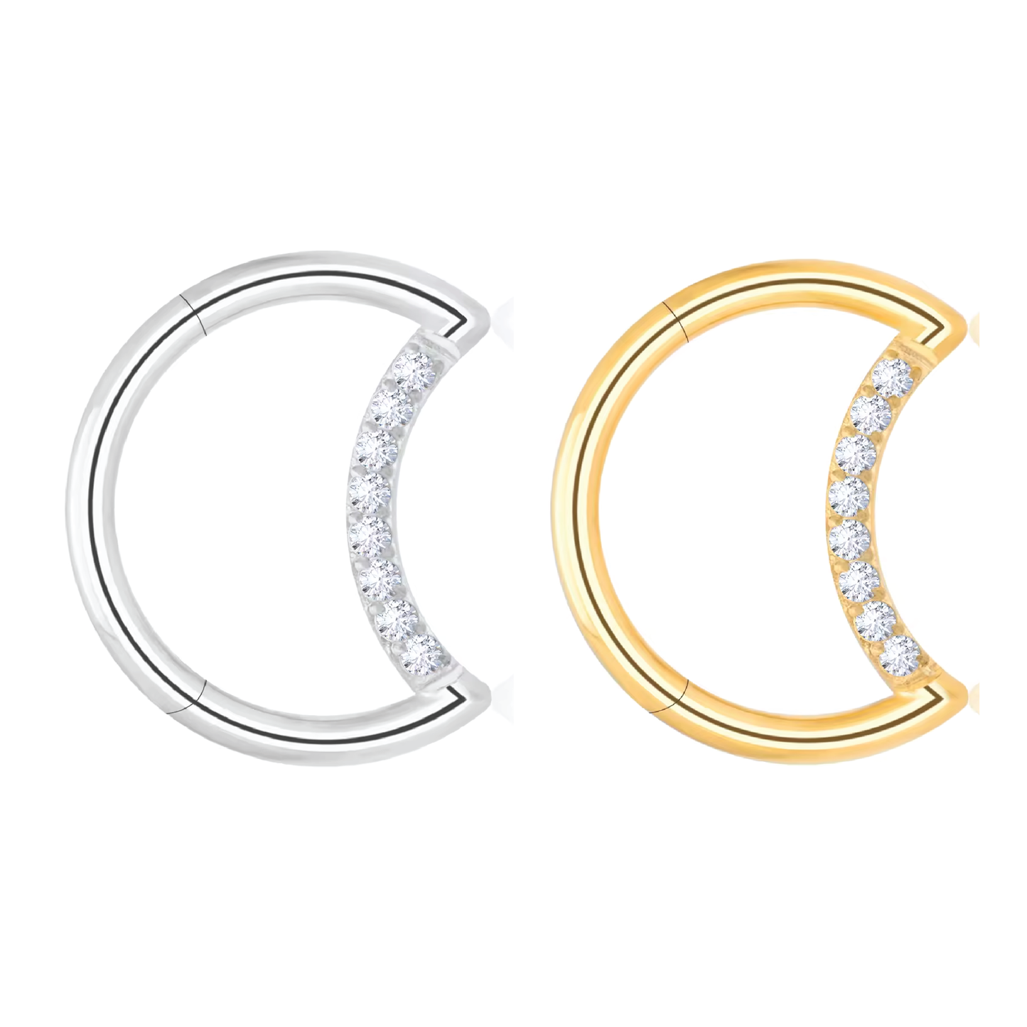 Dina - Titanium Moon Daith/ Septum Segment Ring