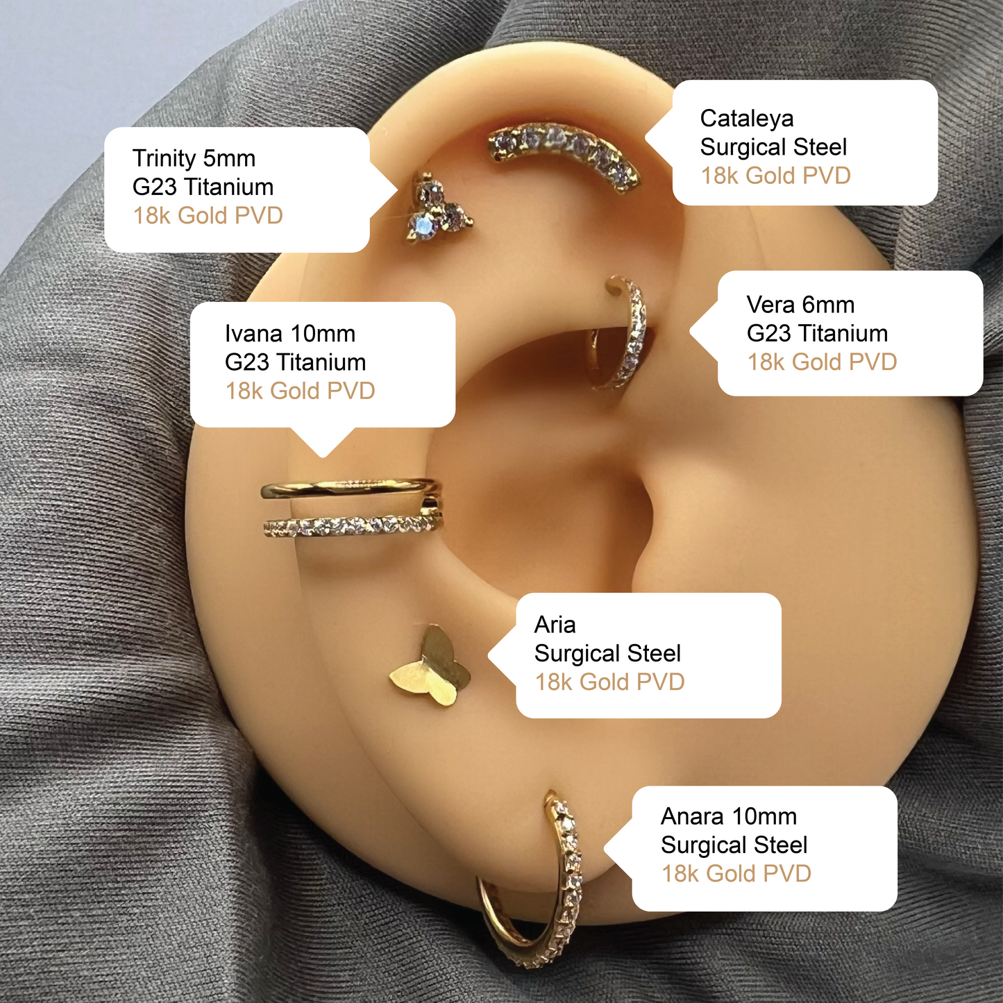 Cataleya - Surgical Steel Curved Stud