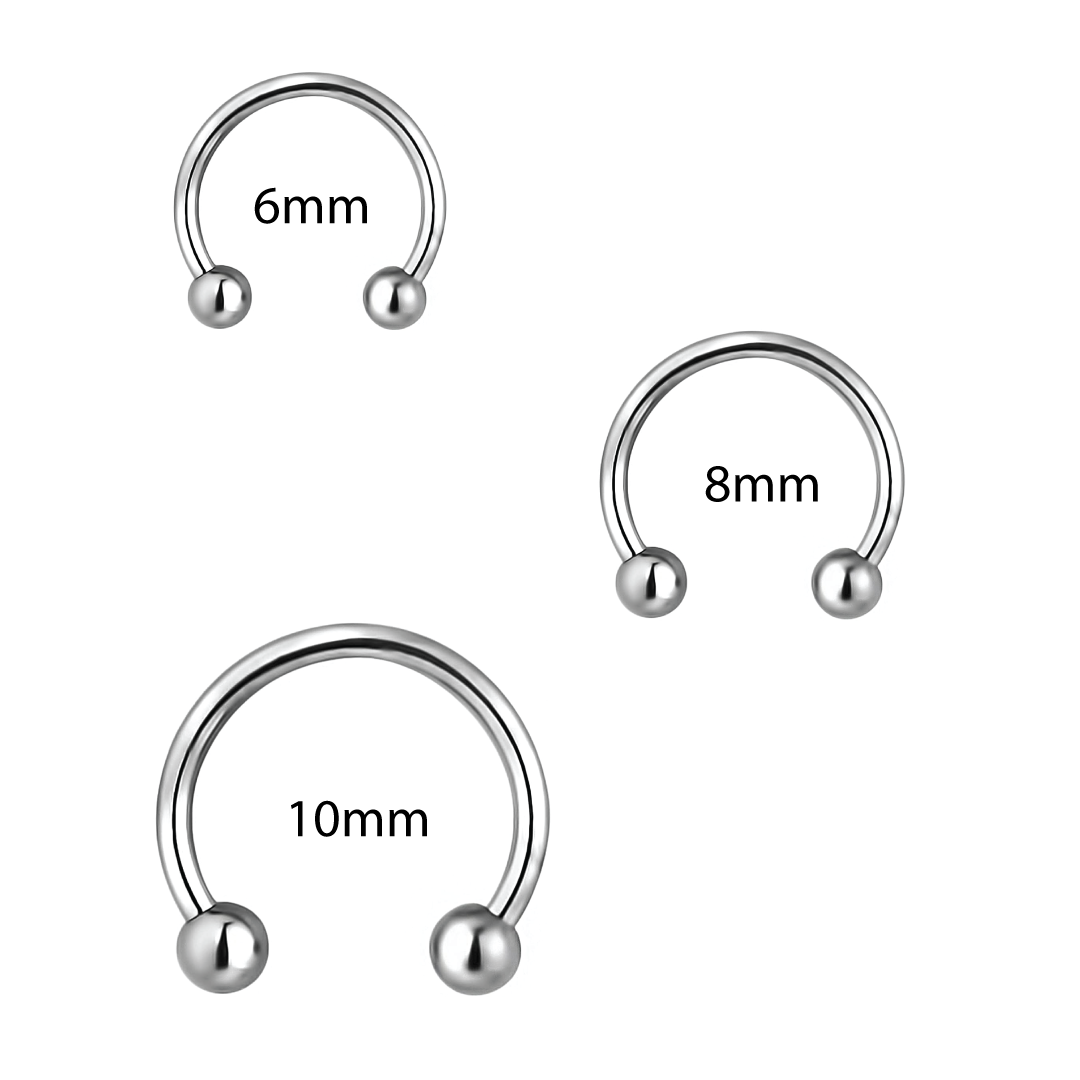 Mara - Titanium Ball Horseshoe Septum/ Nipple Ring