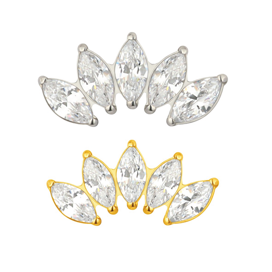 Mia - Titanium Marquise Curved Stud