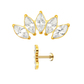 Mia - Titanium Marquise Curved Stud