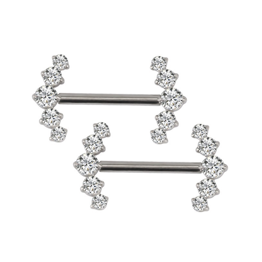 Nyla - Titanium Threadless Curved Nipple Bar