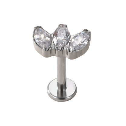 Olivia - Titanium Tristone Marquise Stud