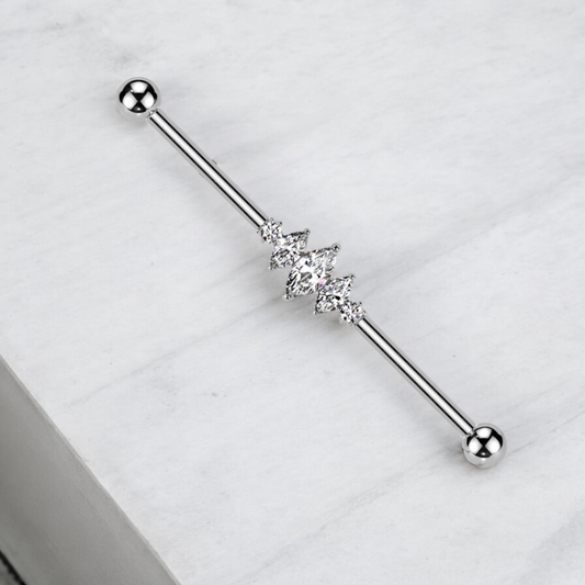 Indira - Titanium Quad Marquise Industrial Bar