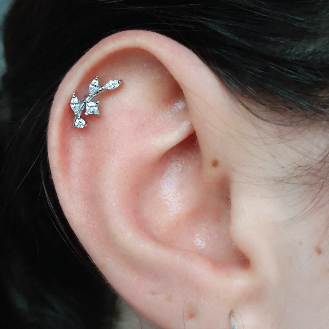 Valeria - Threadless Surgical Steel Vine Stud