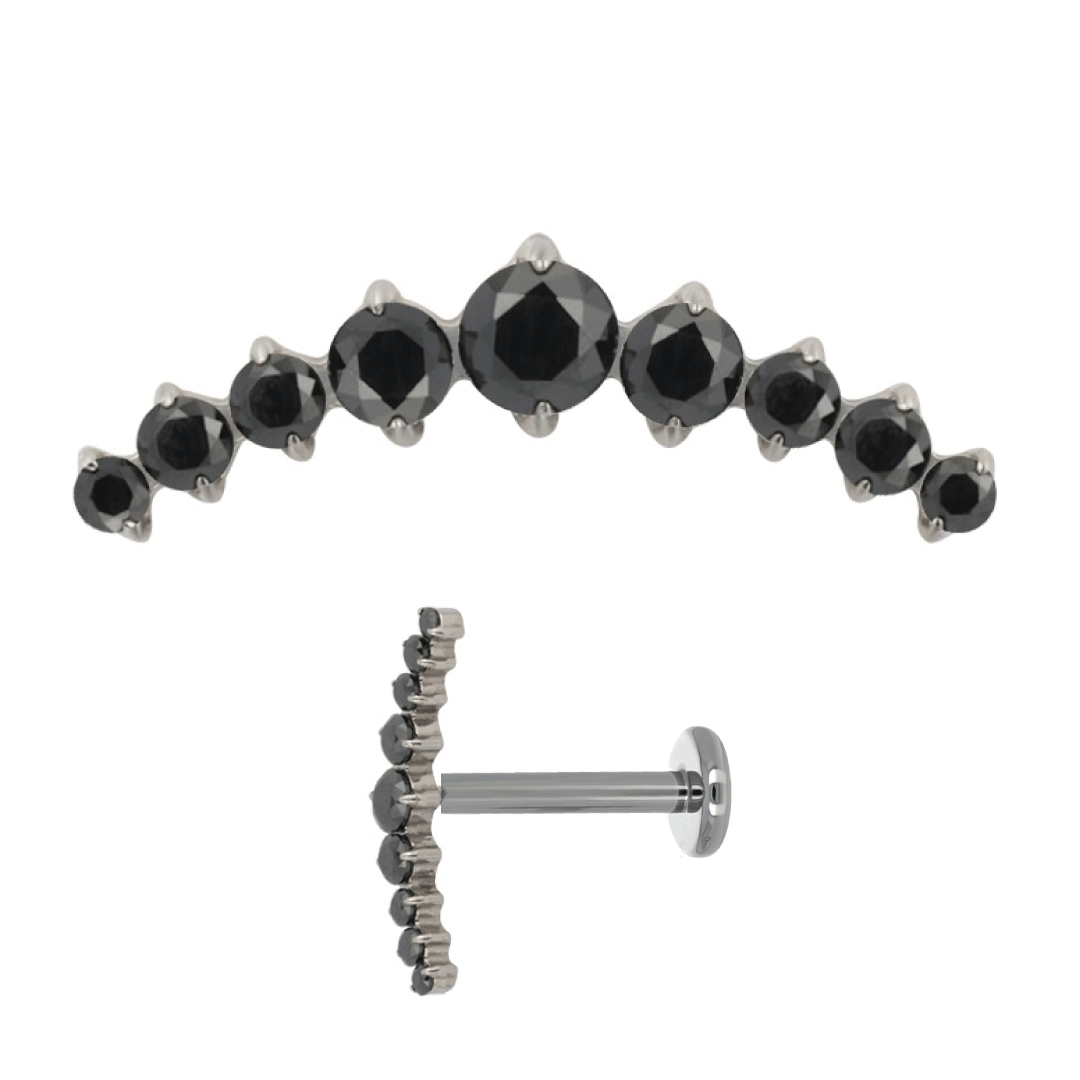 Nina - Titanium Crescent Stud