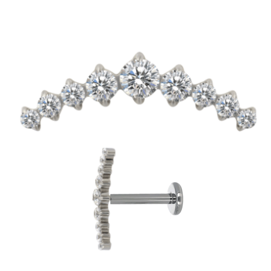 Nina - Titanium Crescent Stud