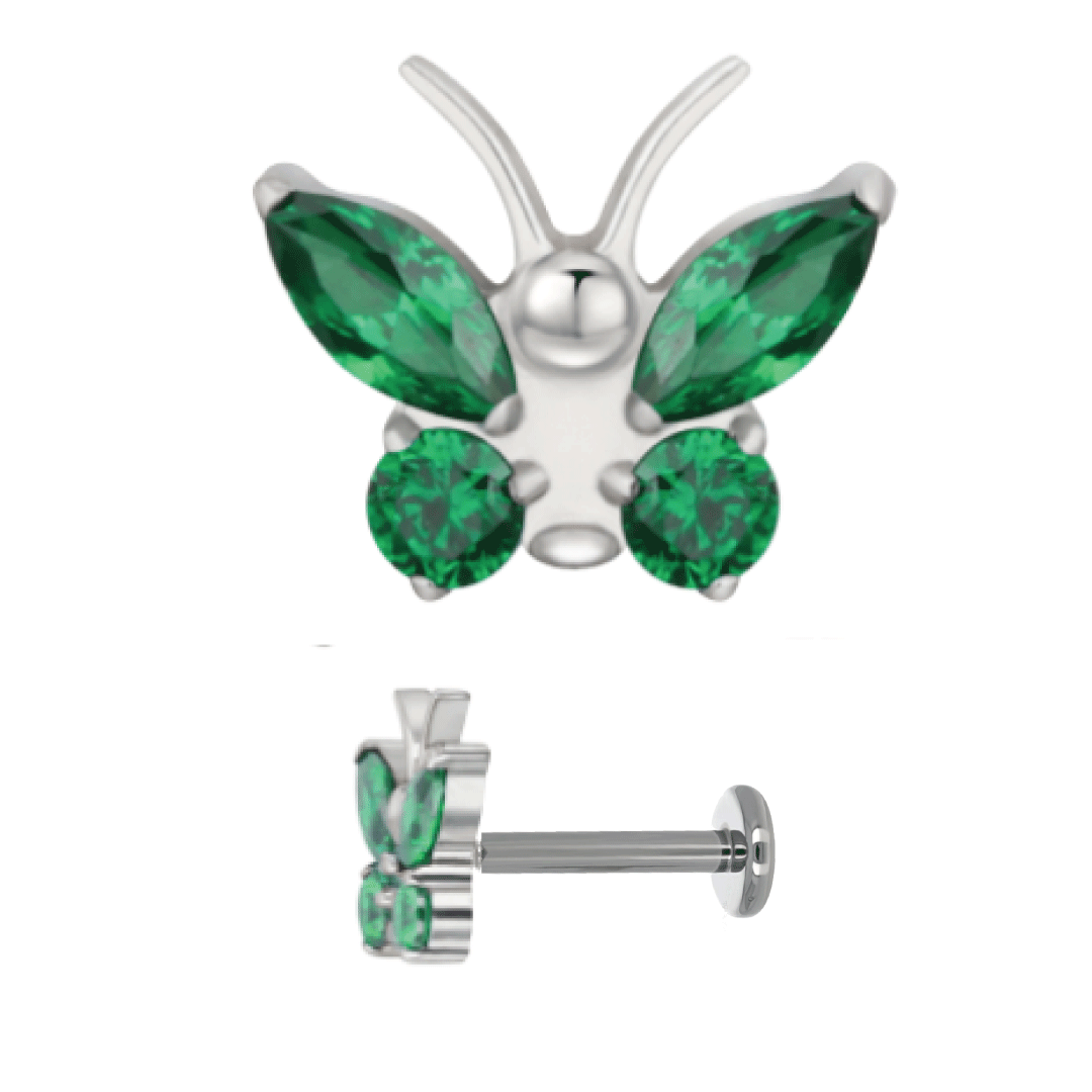 Bella - Titanium Butterfly Stud