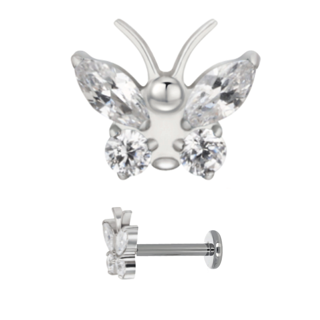 Bella - Titanium Butterfly Stud