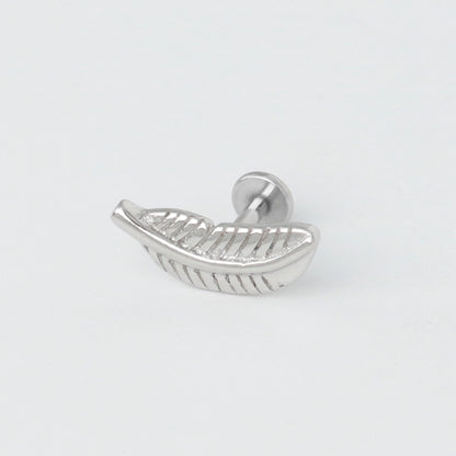 Maria - Threadless Surgical Steel Vintage Feather Stud