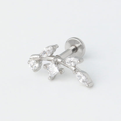 Valeria - Threadless Surgical Steel Vine Stud