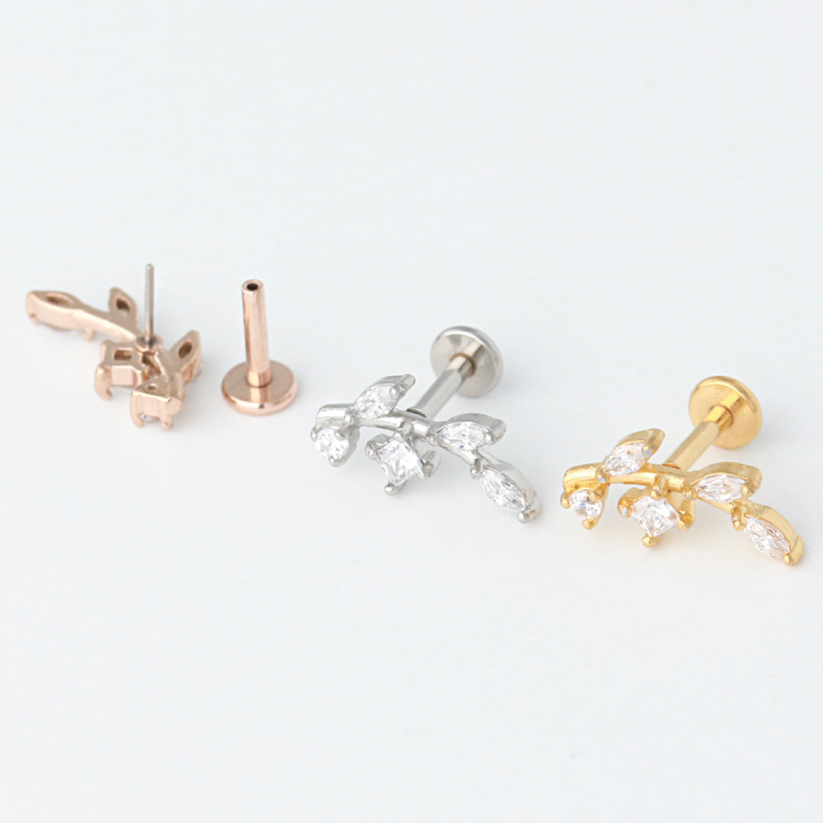 Valeria - Threadless Surgical Steel Vine Stud